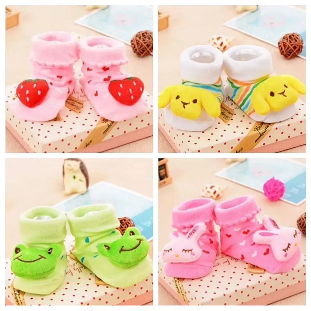 Cute‎ Anti-Slip Infant Socks Size 0-16 mos, 4 pair